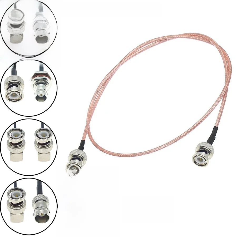 RG316 Kabel BNC do BNC Męski Żeński Q9 Wtyczka Jack Złącze Zaciskane Przedłużacz RF Mosiądz Miedź Koncentryczny WIFI Zworka Koncentryczna Pigtail — zdjęcie 2