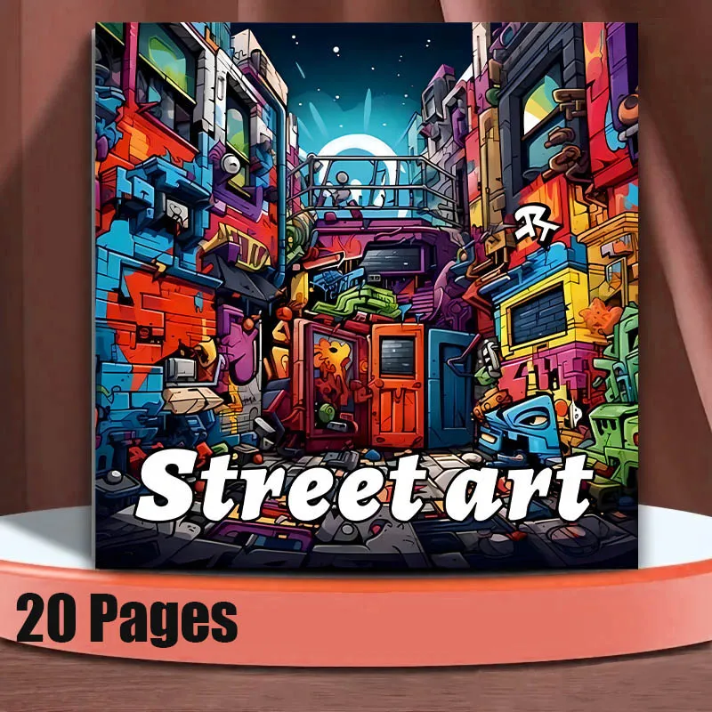 Adult Picture Book Street art Coloring Book 20page For Birthday Party Relieve Stress Kill Time Graffiti Painting Drawing Books