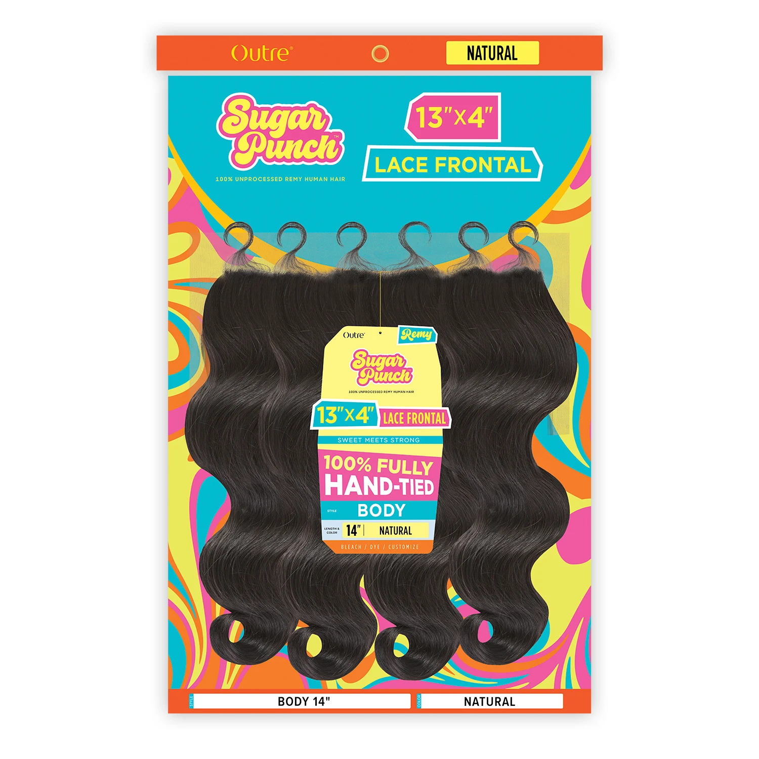 

Outre Необработанные человеческие волосы Remy HD с кружевной фронтальной застежкой Sugar Punch 13X4 Объемная волна (10–14 дюймов)