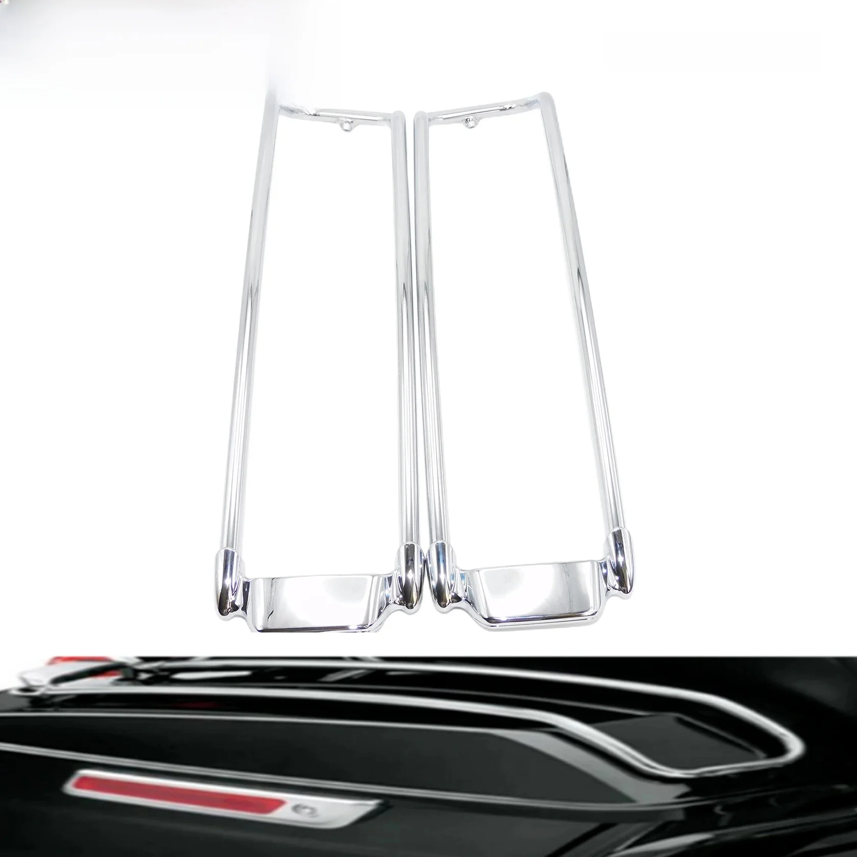 Chromowane osłony na klapki kufrów motocyklowych do Harley Touring Road Electra Street Glide Road King FLHR FLHTC FLHTCUI 2014-2020 — zdjęcie 2