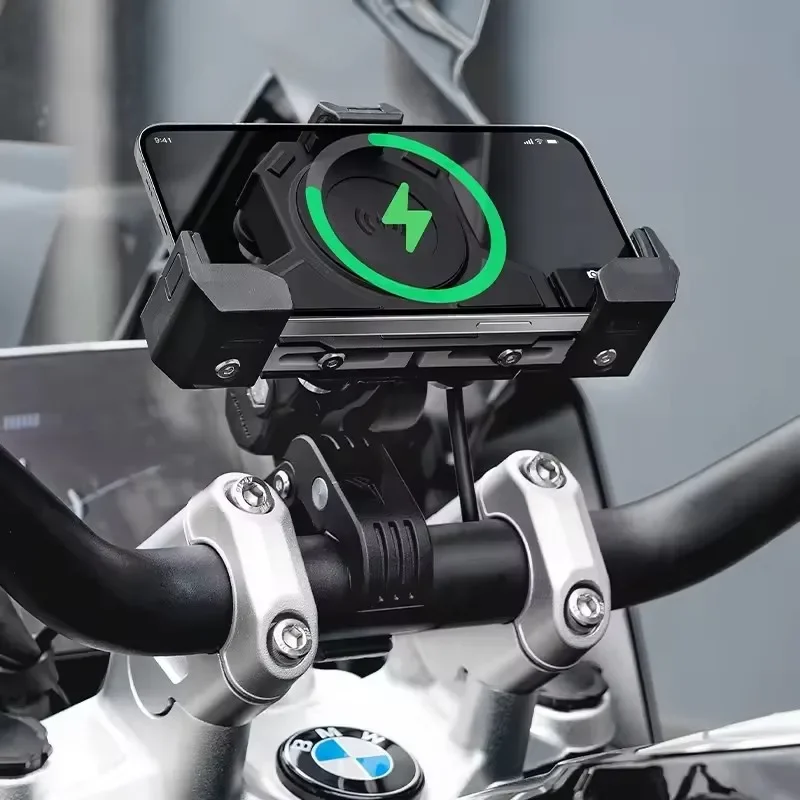 MOTOWOLF motorfiets buiten schokabsorberende mobiele telefoonhouder driehoeken vaste houder draadloos opladen navigatiehouder - afbeelding 2