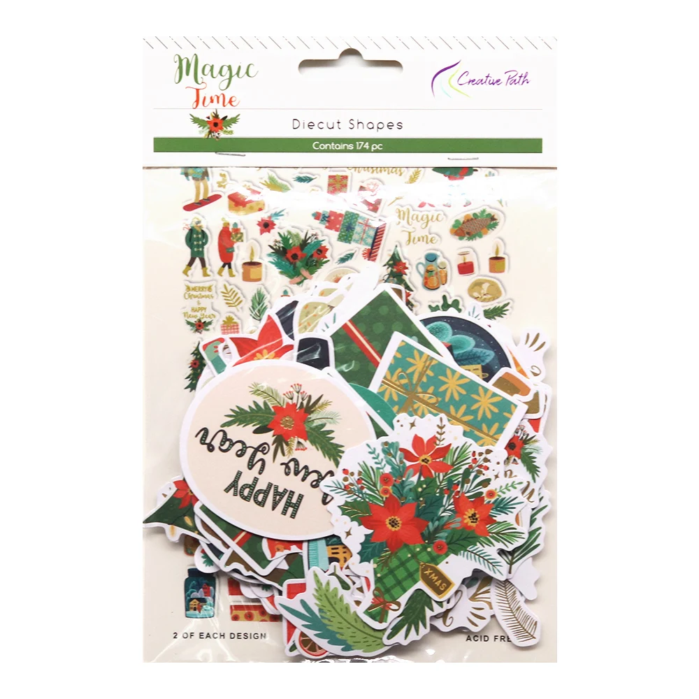 Kreatywna ścieżka papieru Die Cuts Ephemera Pack 174 sztuk upiększeń DIY rzemiosło Scrapbooking Cardmaking Journaling dekoracje