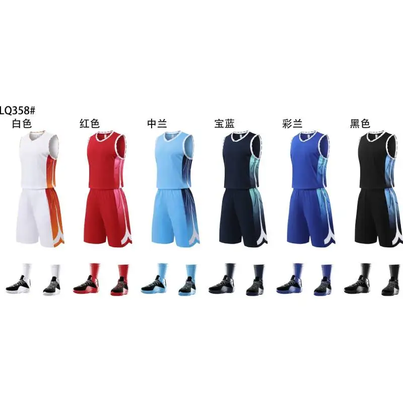 Personalized Customizable 100% Polyester Basketball Jersey Mesh Breathable Sport Training Basketball Uniform Set For Men