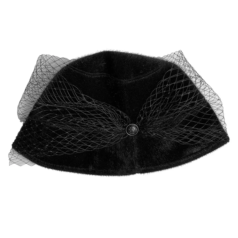 New Gauze Lace Hat for Women Soft Wool Fedoras Autumn Winter Fisherman Hat Advanced Black Bucket Hats Ladies Designer LM101