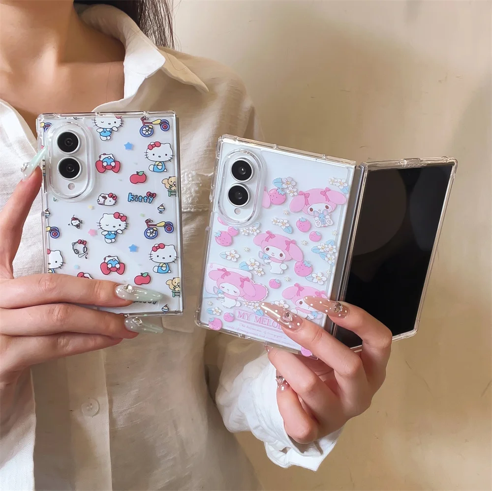 New Character Cartoon Cat Rabbit Phone Case for Samsung Galaxy Z Fold 8 Fold 8 Ultra Anti-vibration Protective Cover Kawaii Case