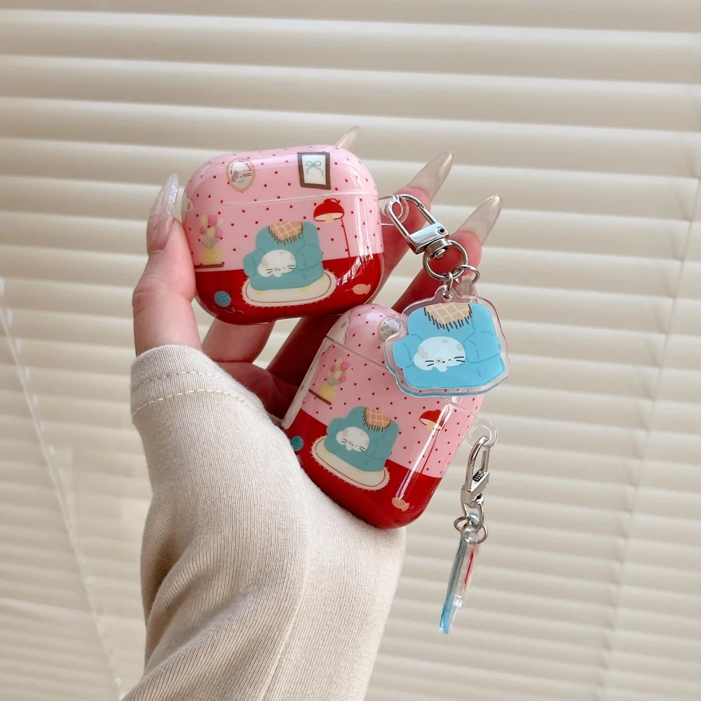 

Cute Cartoon Sofa Cat Headphone Cover for AirPods 4 3 2 Pro 2 3 Korean INS Fashion Personalized New Shockproof Protective cover