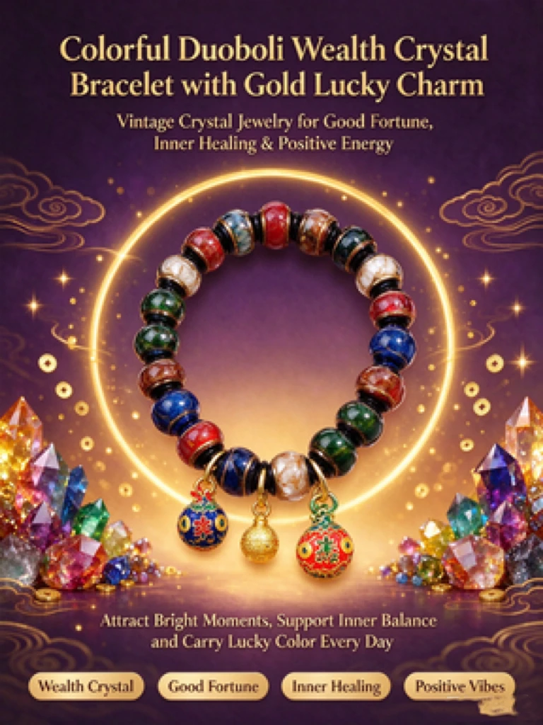 Mindful Natural Craft Aromatic Ash Glass Bracelet, Long-Lasting Elastic Stretch Cord, Multi-Color Beads with Golden Beast Pendants, Stackable Unisex Wrist Jewelry, Christmas Gift for Him & Her