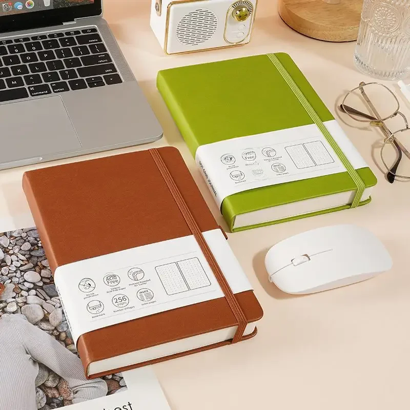 Notes A5 w kropki, notes w twardej oprawie, dziennik 120gsm, kreatywny, modny, przenośny, jednolity kolor, notesy z siatką w kropki w 4 kolorach. — zdjęcie produktu 7