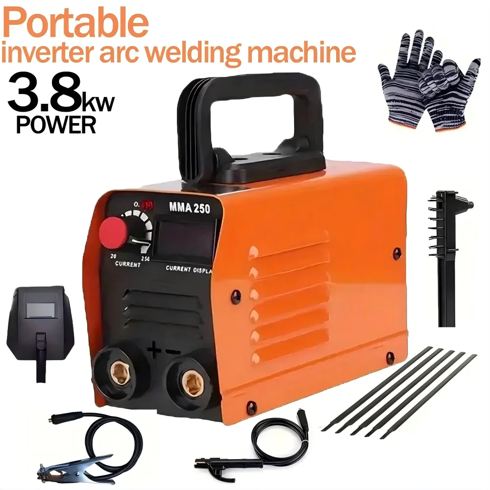 Saldatrice ad Arco Inverter Mini 250A, 20–250A, 220V MMA Portatile, Kit di Saldatura Manuale per Casa e Riparazioni Auto