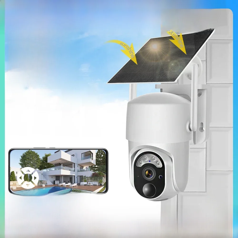 LS VISION 4MP Solar Monitor Kamera PIR Erkennung Nachtsicht Farbkamera Outdoor Solar Drahtlose