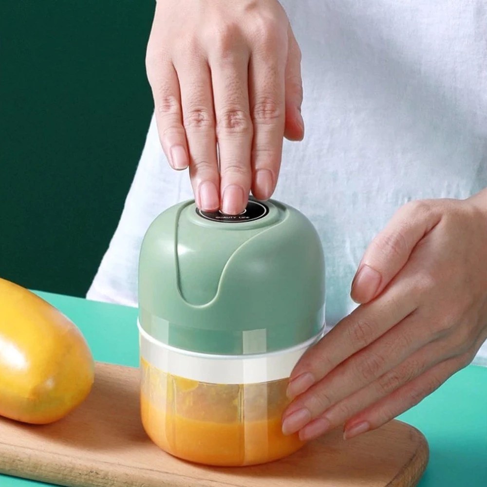 Mini Processador Triturador Sem Fio Elétrico 250ML De Alimentos Para Legumes Alho Gengibre