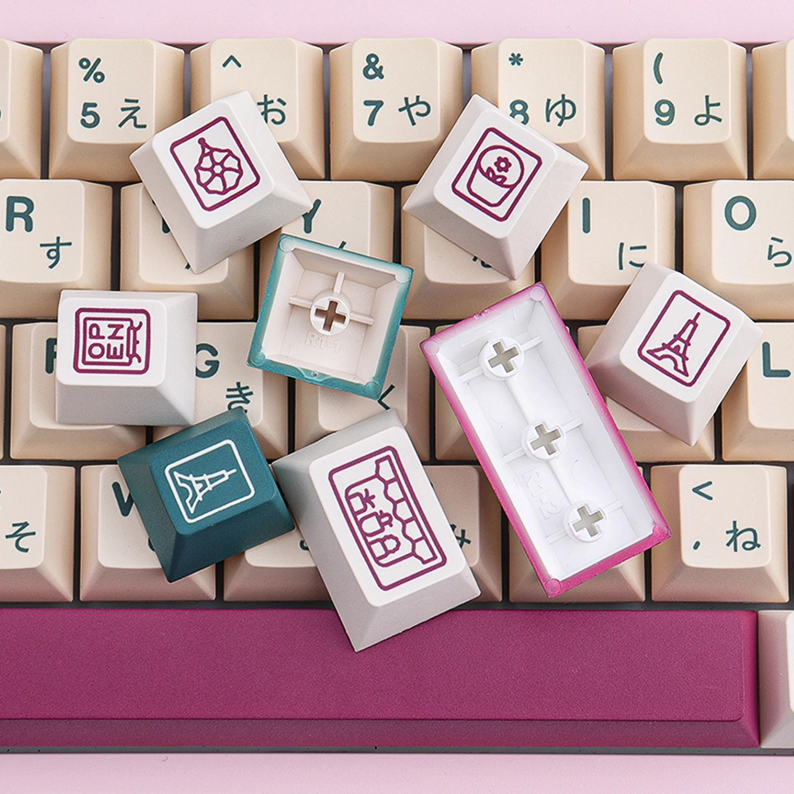 Gmk-メカニカルキーボード用のカスタムプラスチックキー,137キー,pbtキー,チェリープロファイル