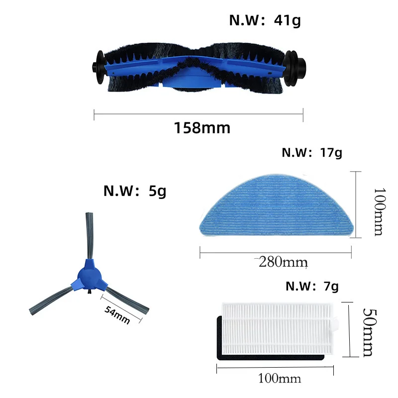 Reemplazo para Cecotec Conga 2290 Ultra Robot aspirador, accesorios de repuesto, cepillo lateral principal, filtro Hepa, mopa, cubierta de cepillo de trapo