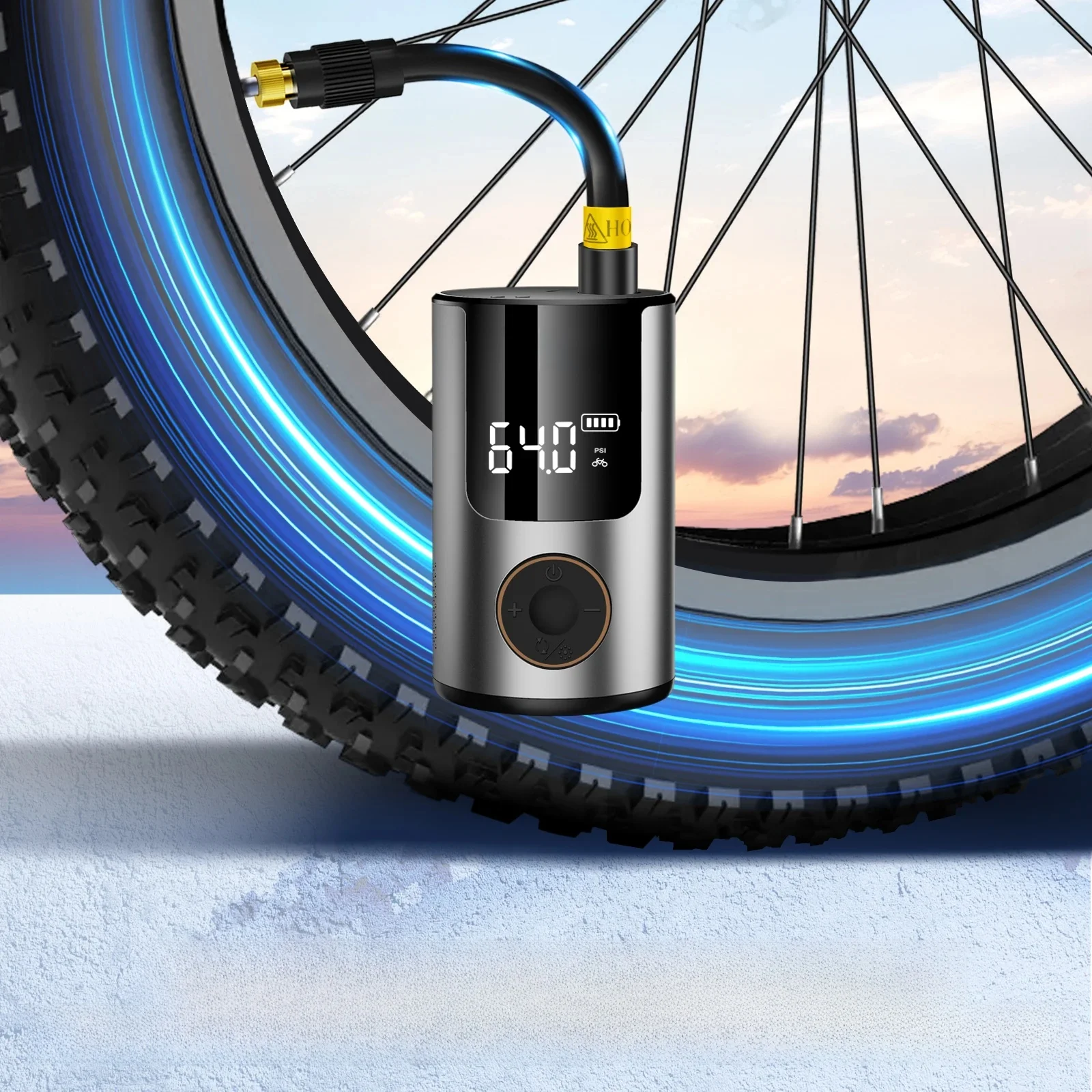 AliExpress QCHMM Electric Bicycle Pump, 150 PSI Bike Air Pump with LED Light, Suitable For Bicycles, Motorcycles, And Other Inflators