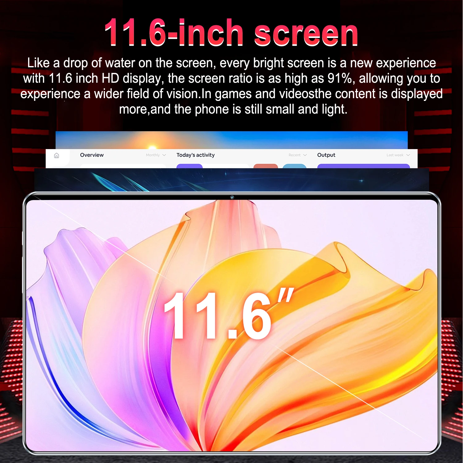 2024 5G 11.6 calowy Tablet z systemem Android 20000mAh 16GB RAM 1TB ROM Android 13.0 Wifi 14 rdzeniowy tablety PC Bluetooth sieć globalna PAD