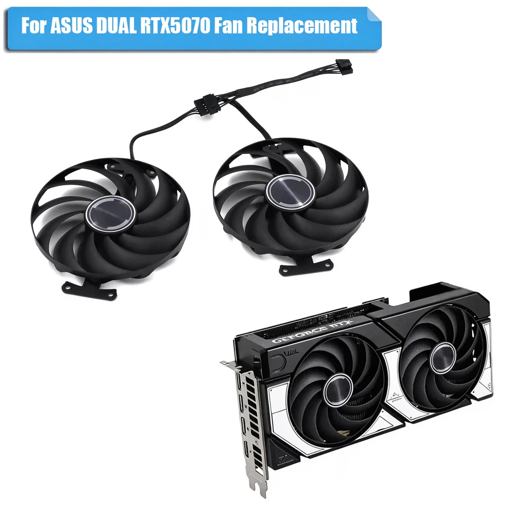 T129215BU GPU Cooling Fan For ASUS DUAL RTX 5070 Graphics Card Dual Fan Replacement Video Card Cooler Repair Parts