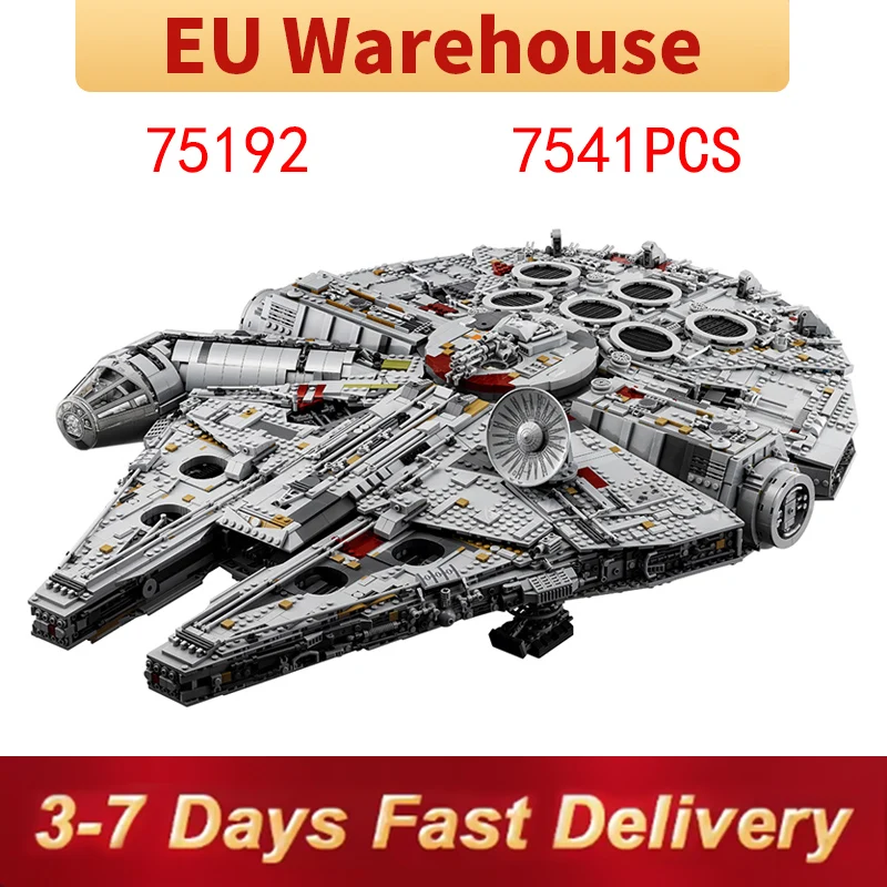 7541 pezzi Grande Nave Falcon Building Blocks Set Film FAI DA TE Giocattoli di Mattoni Per Adulti Compleanno Regalo Di Natale Compatibile Con 75192