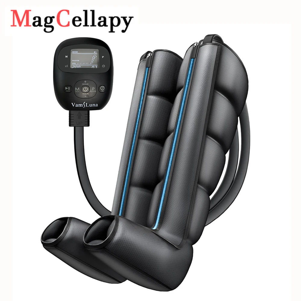 

Air Compression Leg Recovery Massage Boots Cordless 5Chamber Rechargeable Massager for Athletes to Relax Muscles After Exercise