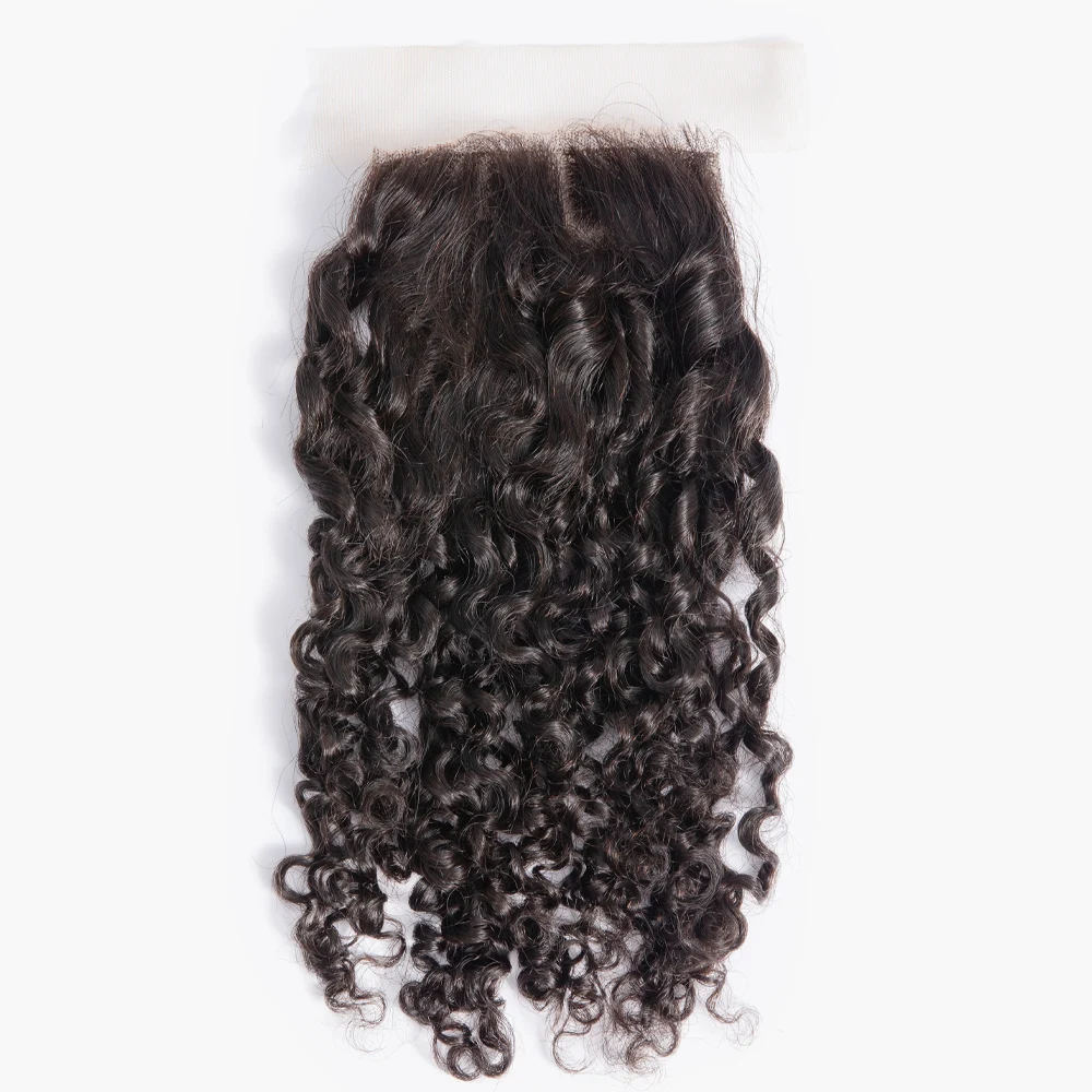 4x4 Lace Closure Only Human Hair Curly Closure Brazilian Kinky Curly Virgin Closure Swiss Lace Natural Hairline