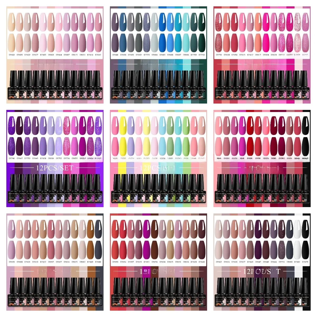 12 st MEET ACROSS Nagelgel Polish Set All-Season Nagels Manicure Vernissen Kit Semi Permanente UV/LED Nail Art Gel voor Thuis Salon - afbeelding 2