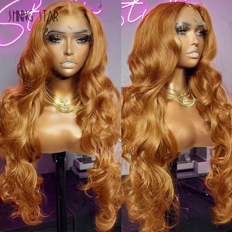 Honey Blonde Body Wave 13X4 Lace Front Wig Colored #30 Lace Front Human Hair Wigs Hd Lace Ftontal Wig 180 Density Pre Plucked