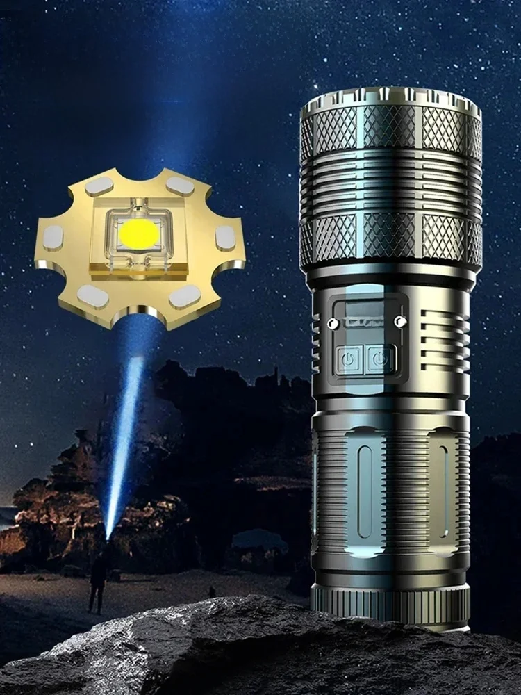 Latarka LED 10000M USB C z możliwością ładowania, latarka o mocy 8000 W 9900000000 Latarki LM Power Zoom Latarka taktyczna Akumulator 20000 mAh — 2