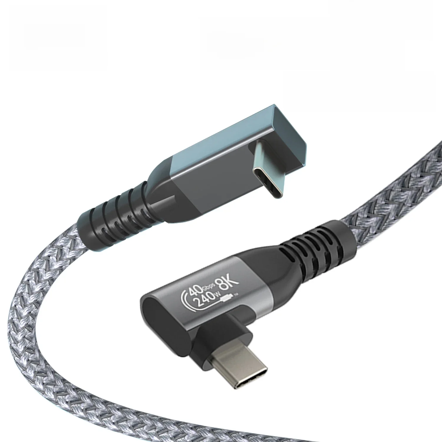 UGOURD Kabel USB 4 40Gbps Thunderbolt4 Typ C z kątowym złączem 90 stopni, kabel USB C 240W 8K Męski-Męski do EGPU SSD Box ACASIS — zdjęcie produktu 7