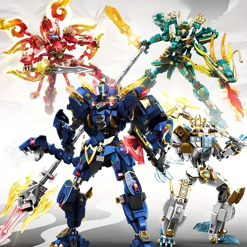 SEMBO – blocs de construction de Robot transformateur d'animaux créatifs, Kits tigre Dragon Mecha, modèle briques, ornements, jouets pour garçons, cadeaux d'anniversaire