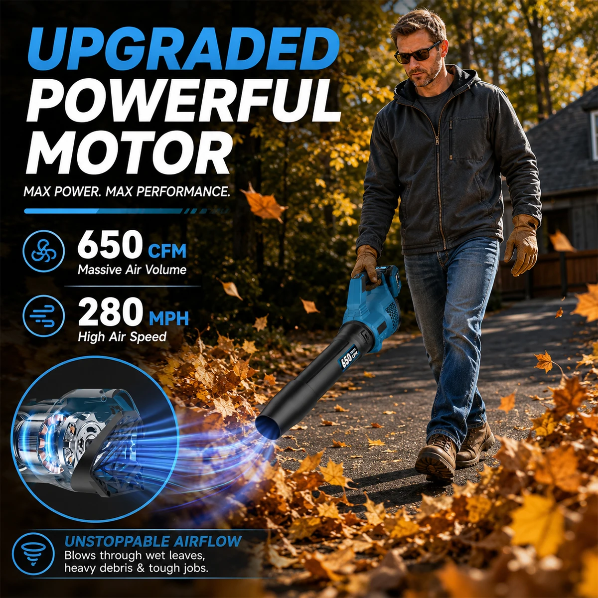 منفاخ أوراق الشجر اللاسلكي بدو - مراجعة Cordless Leaf Blower Brushless 20V وسعره