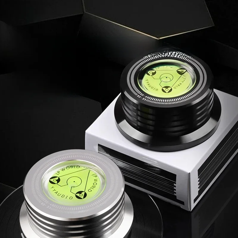 YYAUDIO Universele 50Hz LP Vinyl Platenspeler Disc Draaitafel Stabilisator met Niveau Aluminium Gewicht Klem Muziekspeler - afbeelding 2