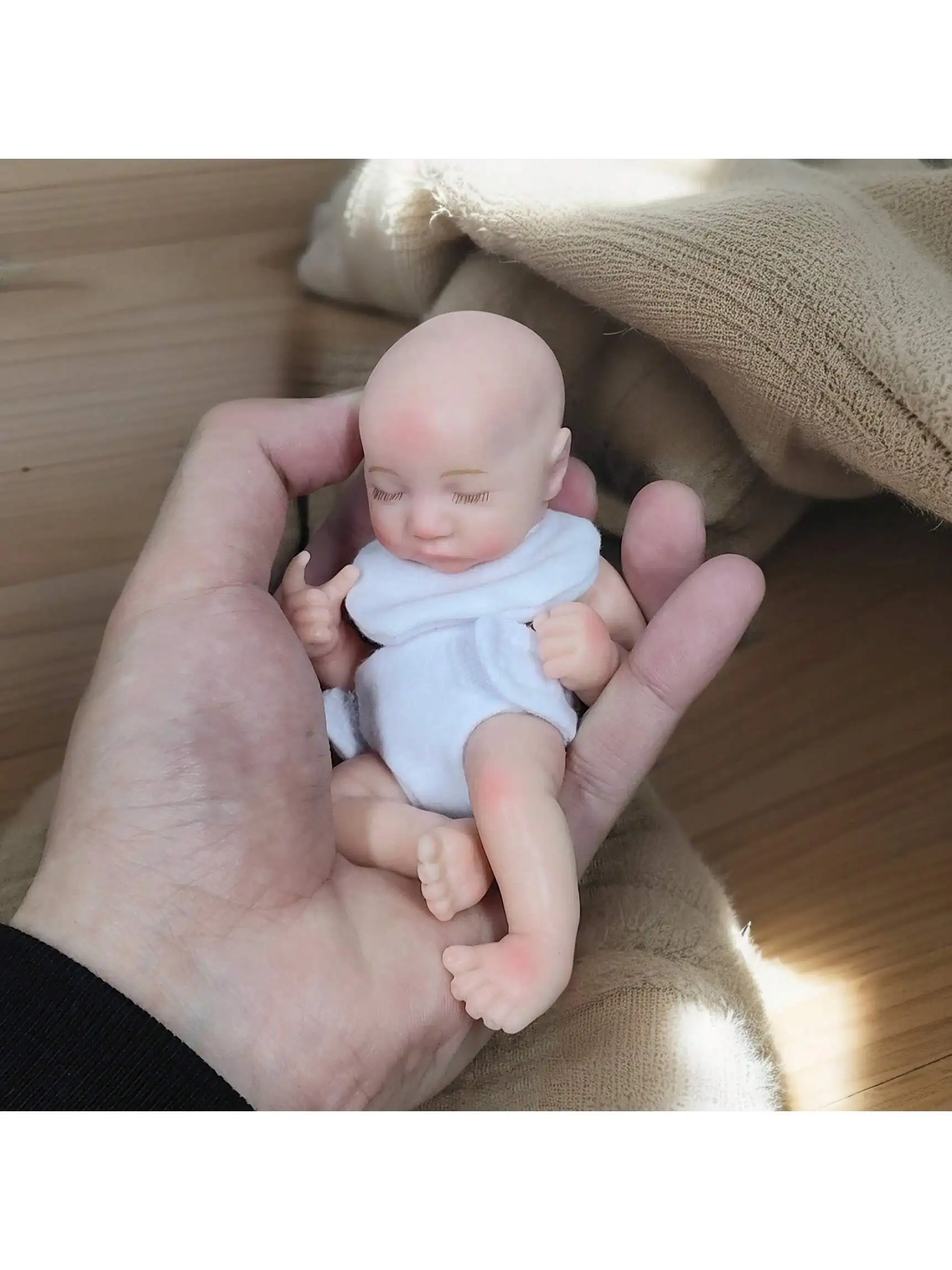 6 inch realistische reborn babypoppen siliconen full body jongen, echte babypoppen slapen zacht lichaam pasgeboren babypoppen