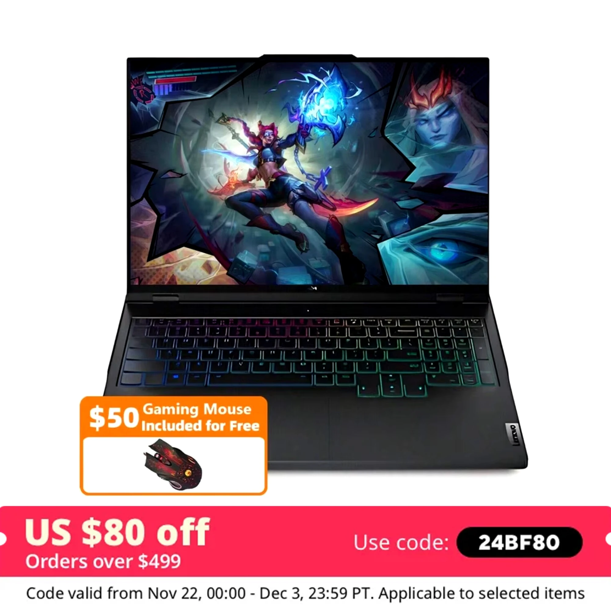 Lenovo-ordenador portátil Legion Pro 7i para videojuegos, 16 ", Intel Core i9-14900HX,64GB RAM,4TB SSD,GeForce RTX 4080,Eclipse Black, con ratón para juegos