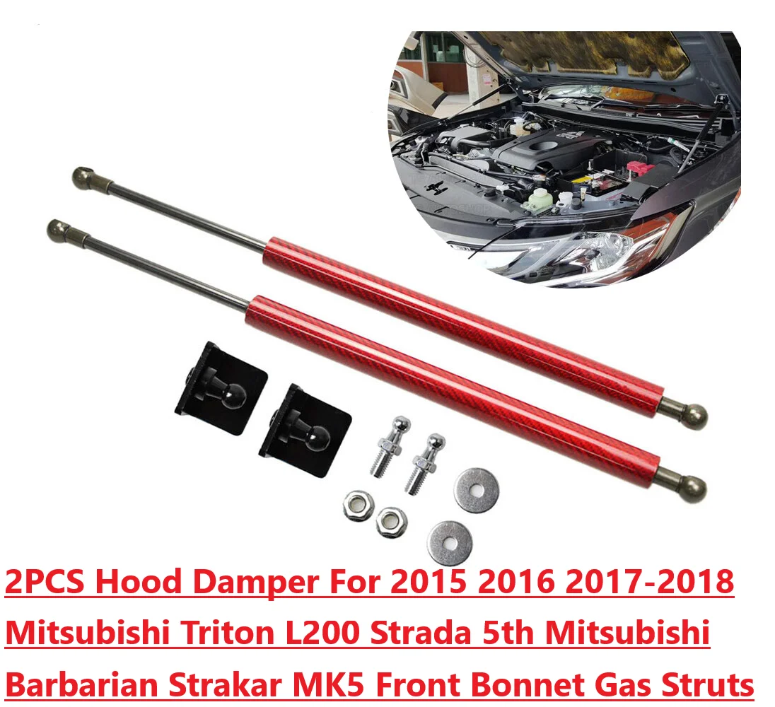 

2x Hood Damper For 2015-2018 Mitsubishi Triton Strada L200 V Barbarian Strakar Front Bonnet Gas Struts Lift Support Shock Piston