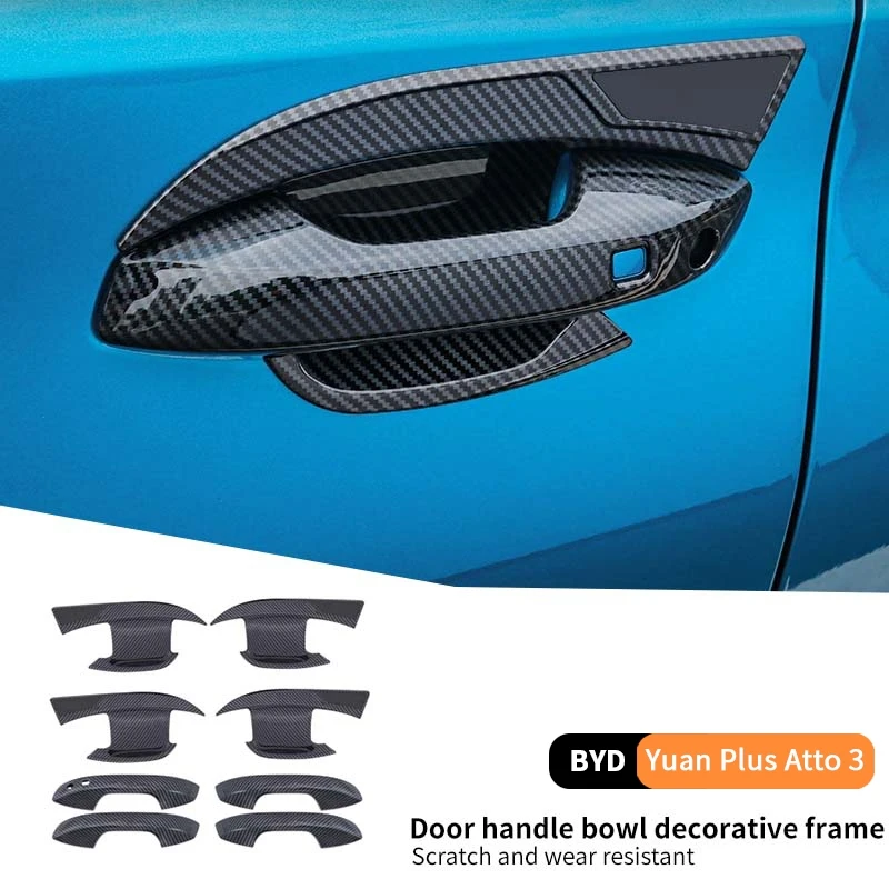 

For Byd Yuan PLus Atto 3 2022 Car Door Handle Protective Shell ABS Waterproof Cover Scratch Wear resistant Exterior Accessories