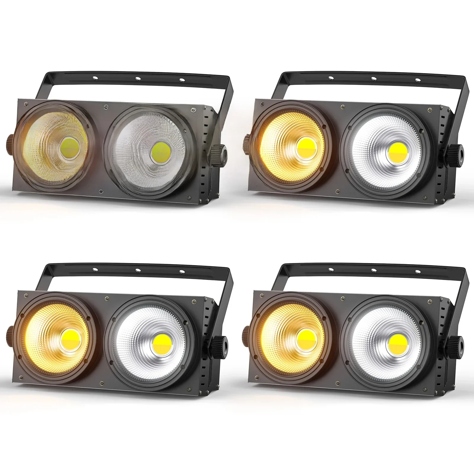 U'King 4PCS 200W COB Par Licht 2x100W Blinder Beleuchtung 2 Augen LED 2IN1 COB Kühl Warm Weiß Beleuchtung Party Bar DMX Bühnen Beleuchtung