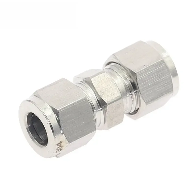 1 szt. Złączka prosta kompresyjna do rur o zmiennej średnicy 3~12mm, z podwójną zaciskową tuleją, ze stali nierdzewnej SS 304. — zdjęcie 2