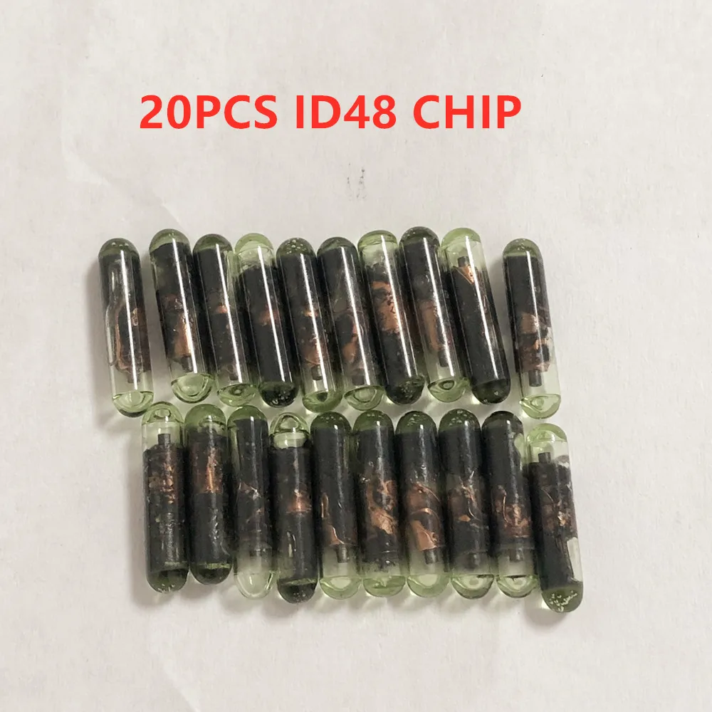 

20pcs Unlock Auto chip ID48 48 transponder TP08 OEM ID 48 Glass chip for Xhorse VVDI2 Programmer for VVDI key Tool MAX