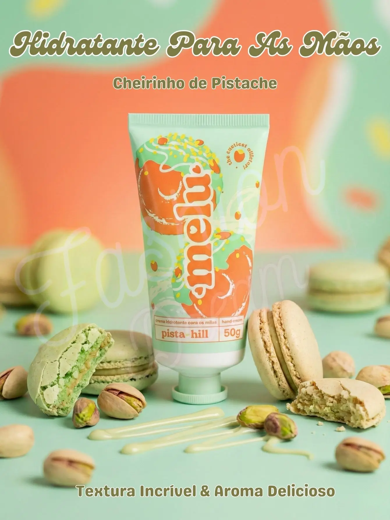 Creme Hidratante Para Mãos Cherinho de Pistache Pistachill 50g - Melu by Ruby Rose