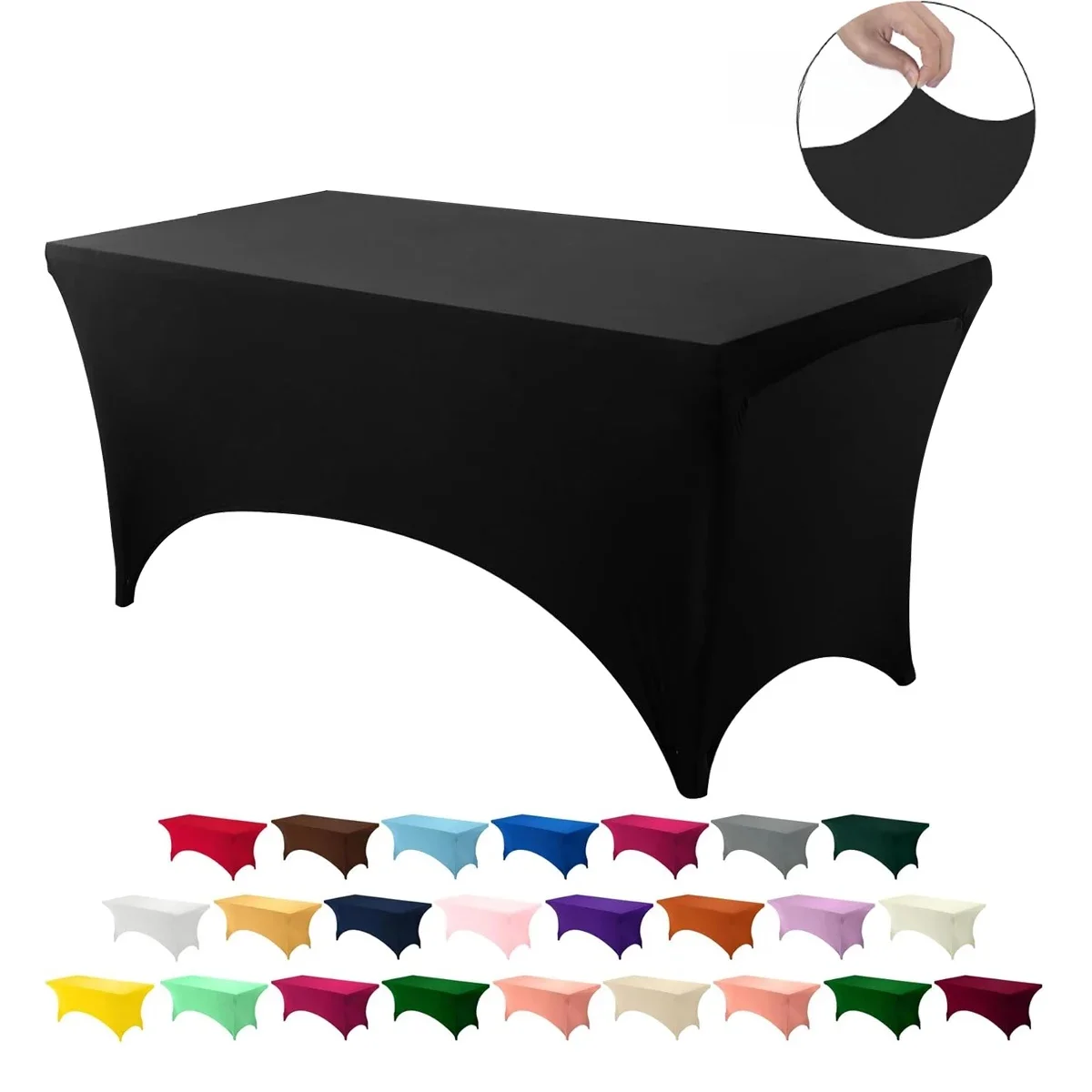 Spandex Tablecloth Tight Fitted Washable and Wrinkle Resistant Stretch Rectangular Patio Table Cover for Event Wedding Parties - afbeelding 2