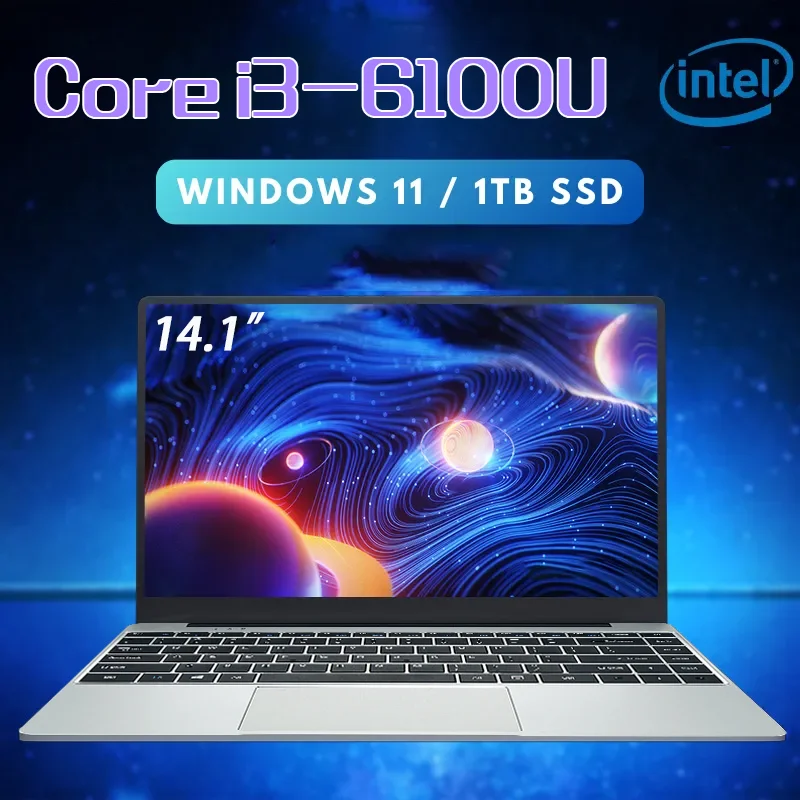 Portátiles de Oficina y Estudio de 14.1 Pulgadas, Intel Core i3-6100U, 16GB RAM, 512GB/1TB/2TB SSD, Windows 11, Portátil para Negocios, Estudio, Entretenimiento y Recreación