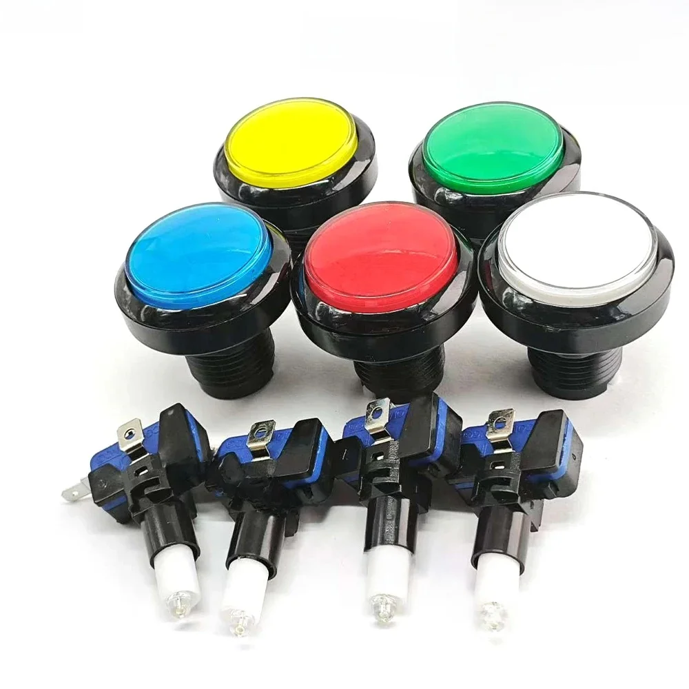1 pièces 45mm bouton poussoir Arcade bouton Led Micro interrupteur 12V bouton d'alimentation ensemble de commutateurs vert/jaune/rouge/blanc/bleu