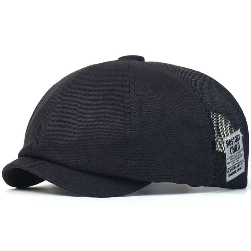 Letnia siatkowa czapka gazeciarza oddychająca bawełna Peaky ośmiokątny kapelusz Vintage casualowa czapka solidne berety daszek Gatsby płaski kapelusz z bluszczu — zdjęcie 2