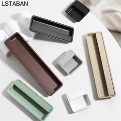 Square Modern Sliding Door Handle Cabinet Drawer Invisible Pull Concealed Handle Wardrobe Drawer Kitchen Cabinet Hidden Knobs