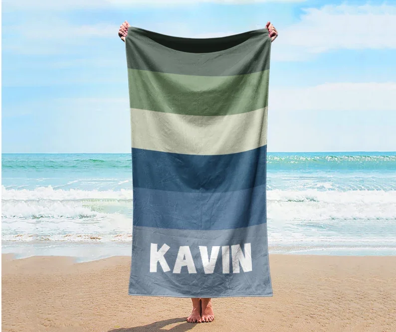 

Striped Beach Towels Custom Name Beach Towel 3d Printed Microfiber Beach Towel Water Absorbing Personalized Bath Towel