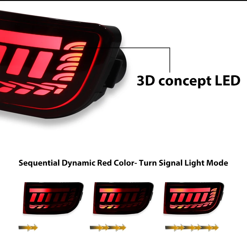 Toyota Land Cruiser Prado 120 4Runner Rear Bumper Reflector LED Car Tail Lamp Brake Turn Signal Light 2002-2009