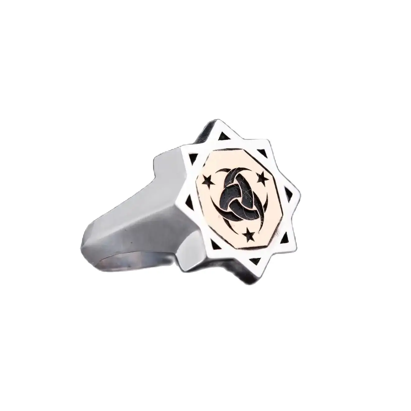 

Seljuk Star 925k Silver Ring with Custom Symbol - Handcrafted