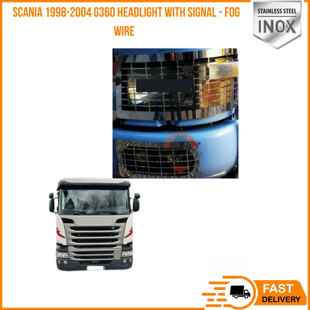 FOR SCANIA 1998-2004 G360 HEADLIGHT WITH SIGNAL-FOG WIRE CHROME Affordable Truck parts high quality satisfaction