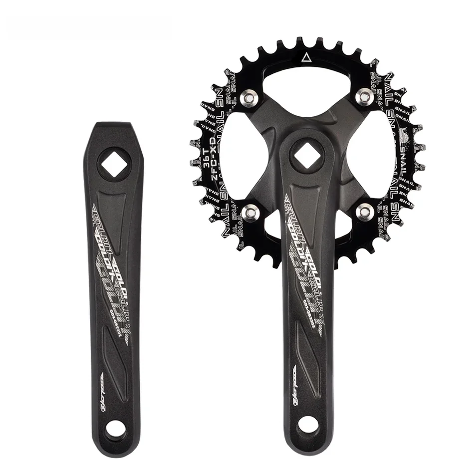 AliExpress GOLDIX Square Hole Bicycle Crankset Aluminum Alloy MTB Crank 165/170/175mm Length Narrow Wide Teeth 104BCD 32/34/36/38/40/42T