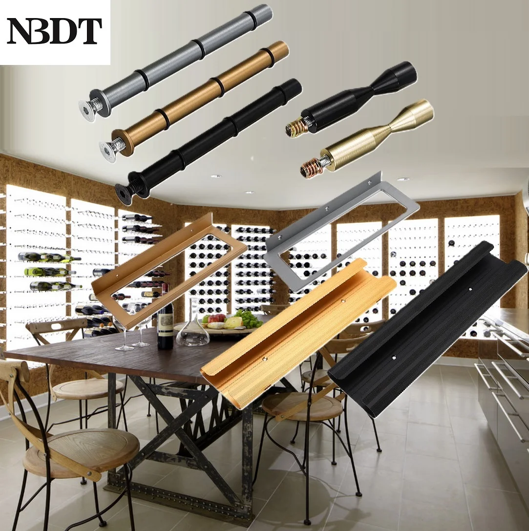 2Packs Aluminum Wall Mount Wine Bottle Stemware Rack Shelf Glasses Holder Black Gold Grey