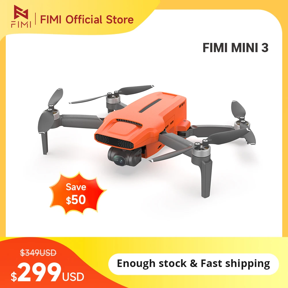 

FIMI MINI 3 Drone 4K 60fps Camera with Sensor 48MP | 245g Lightweight No Registration | 9km Range | Night Video AI | CE/FCC